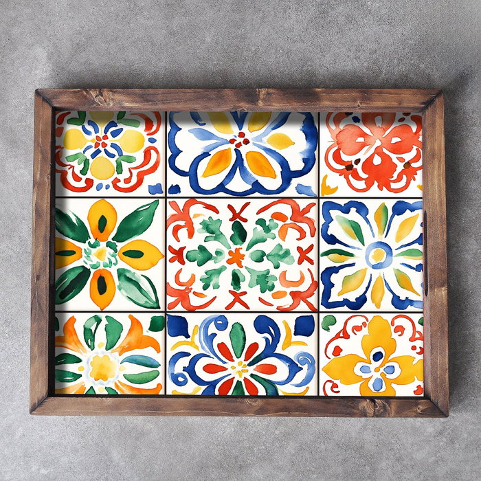 Aberto Design REF032 Bandeja Madera Maciza 48 x 38 x 4 cm Elegante para Hogar